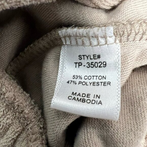 Zenana Wide Leg Comfy Pants Women's S Tan High Rise Drawstring Pockets Velour - Picture 10 of 10